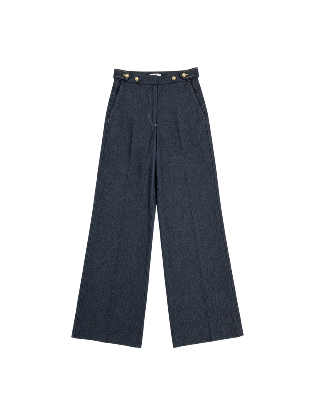 Sandro Classic Blue Sailor Wide Leg Pants Size 34 EU / US 2